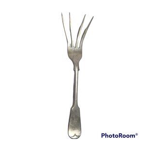 Antique Benares Silver Serving Fork Meat Patina John Round & Sons JR & S BP